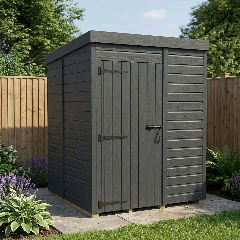 5x5 Pent Composite Shed (Single Door, No Windows)