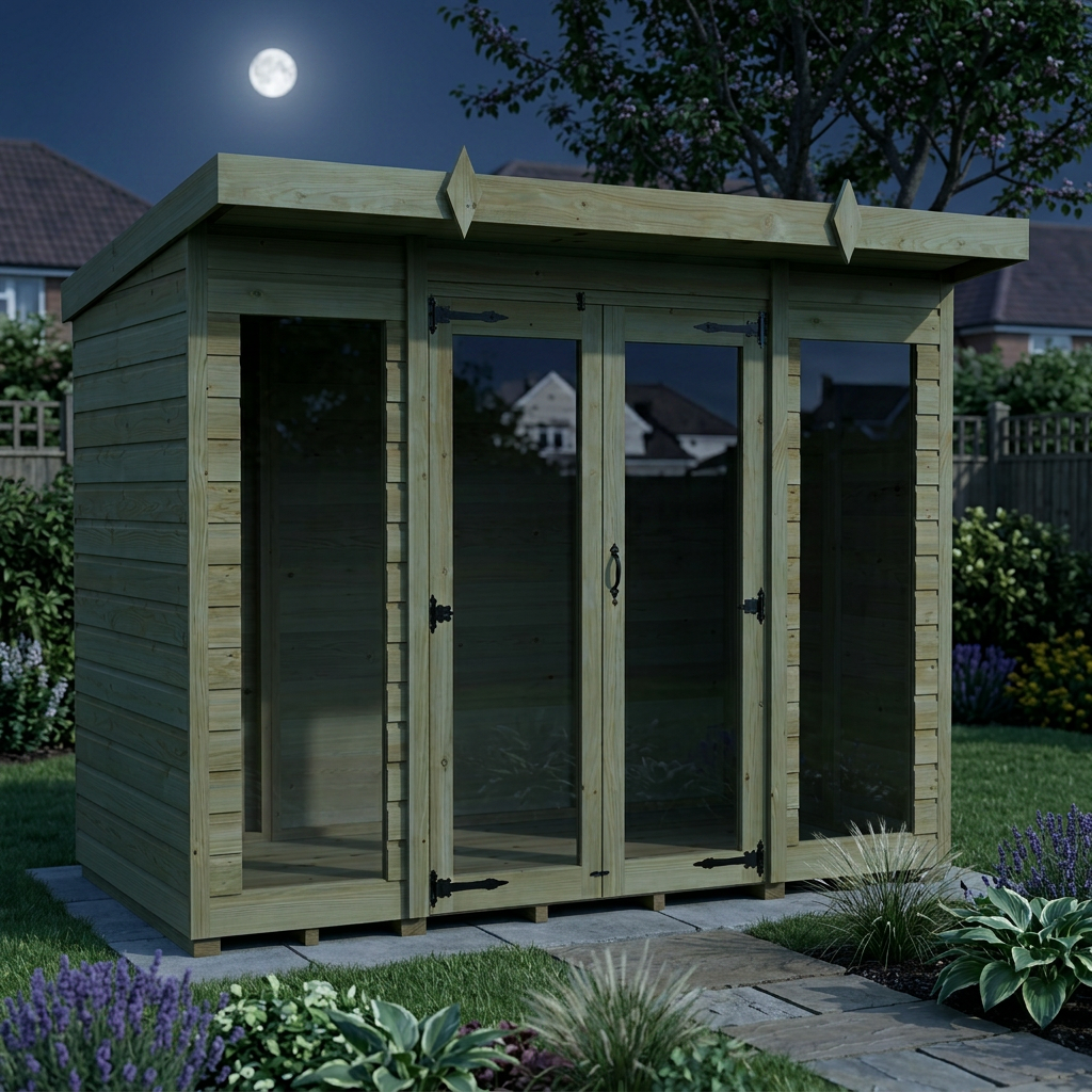 8 x 4 Pent Summer House (Full Height Window)