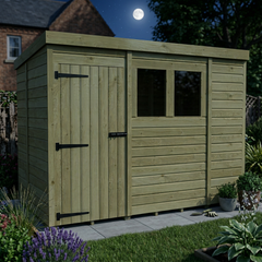 9 x 5 Pent Shed (Single Door, With Windows)