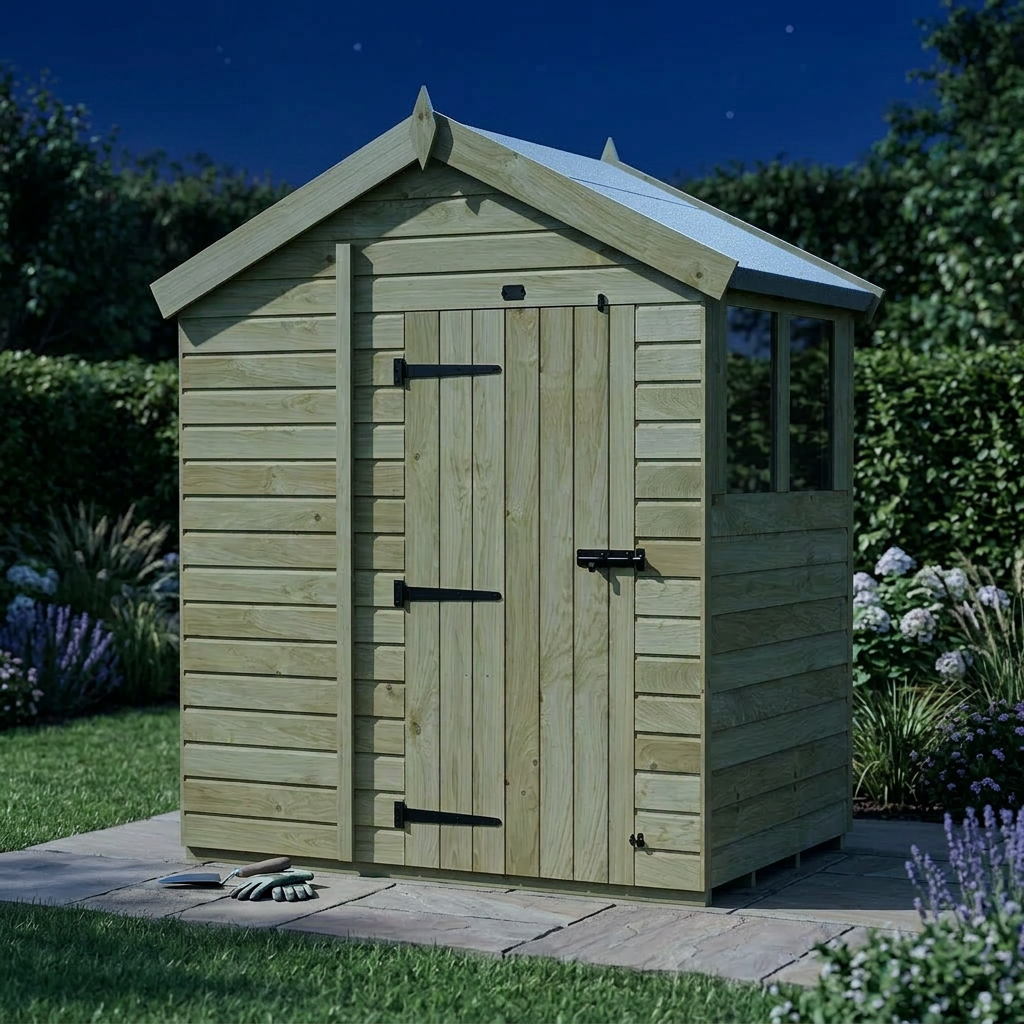 4 x 6 Apex Shed (Single Door, With Windows)