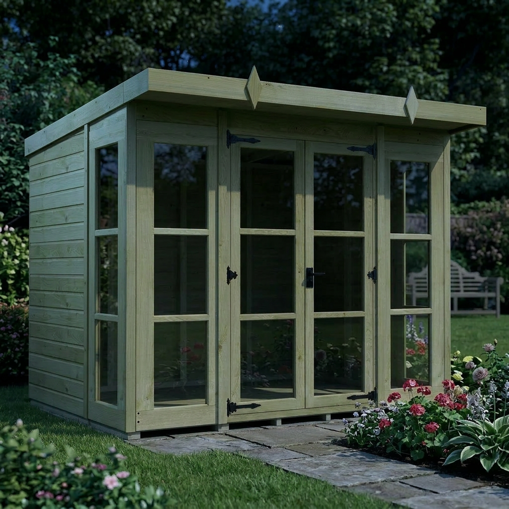 8 x 6 Georgian Window Pent Summer House