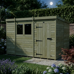 10 x 8 Pent Shed (Single Door, With Windows)