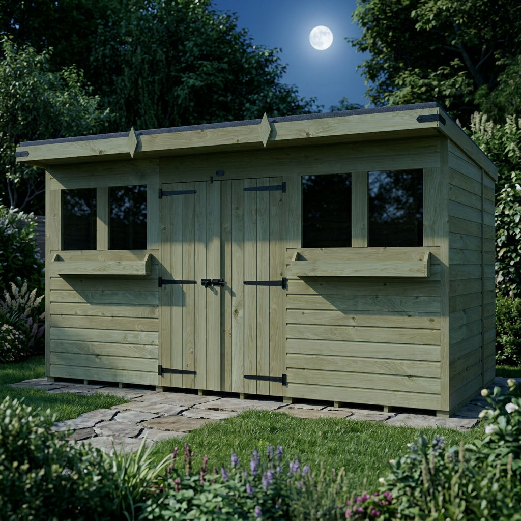 12 x 8 Pent Summer Shed