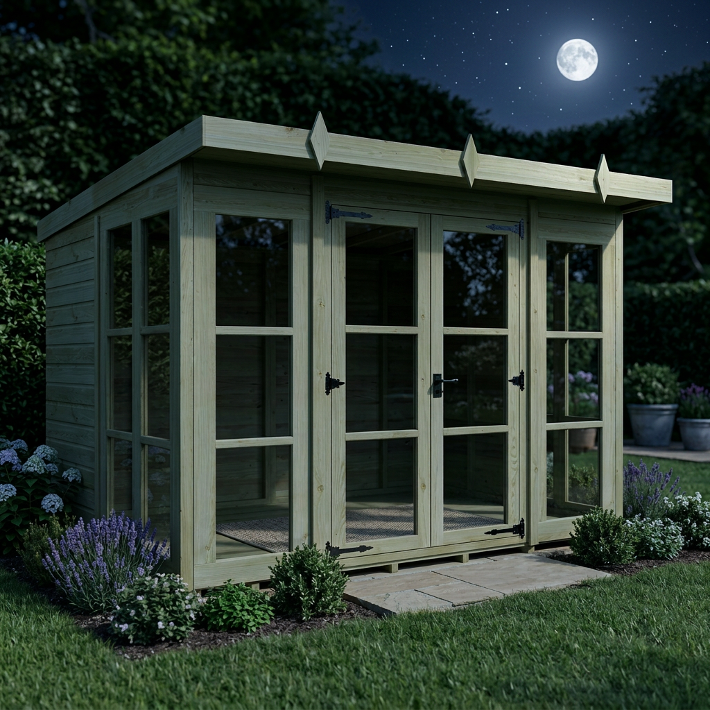 16 x 8 Georgian Window Pent Summer House