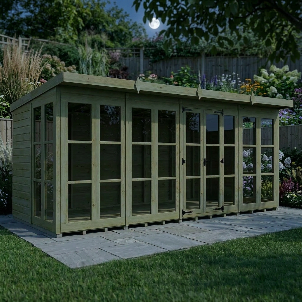 20 x 8 Georgian Window Pent Summer House