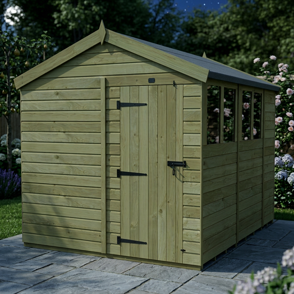 8 x 10 Apex Shed (Single Door, With Windows)