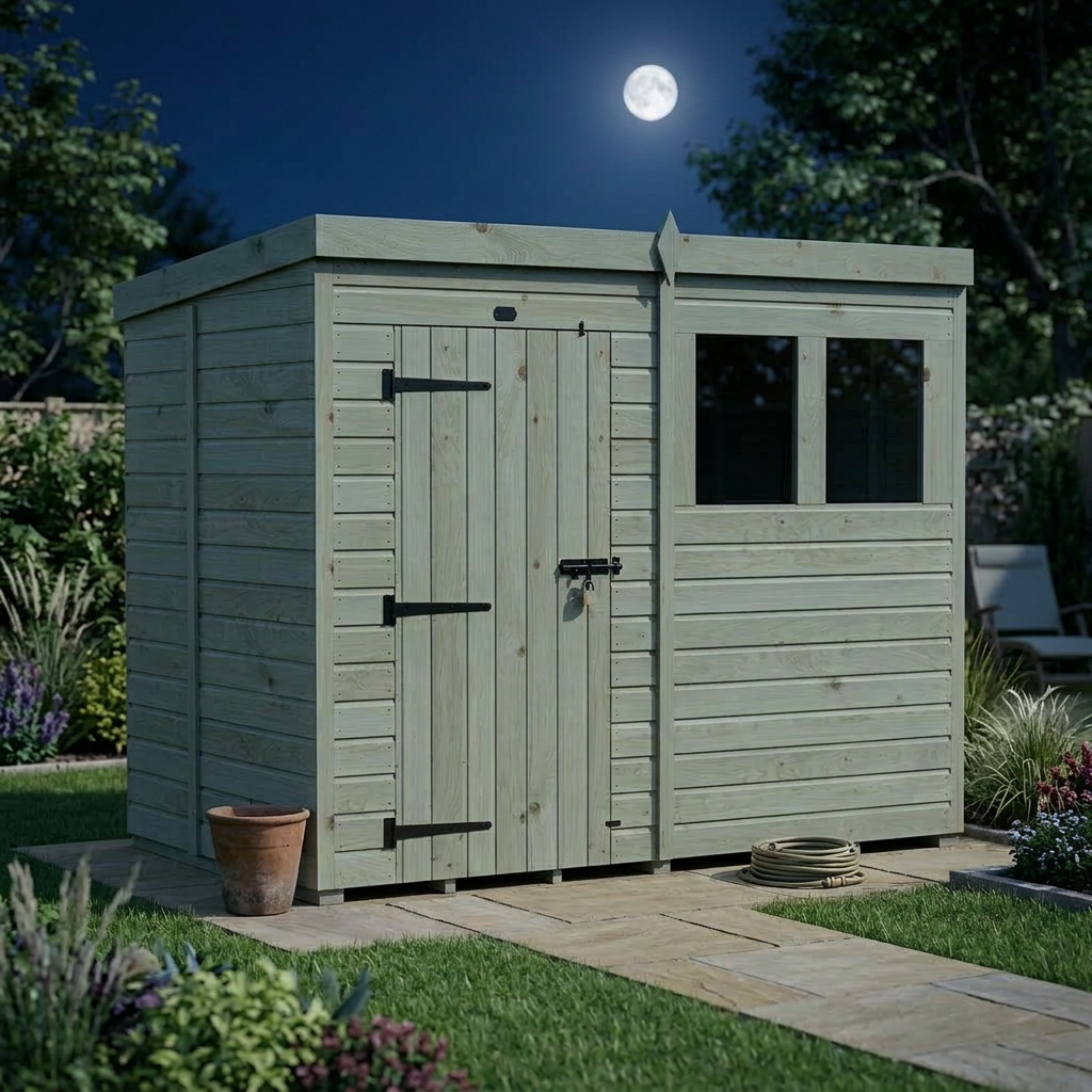 8 x 5 Pent Shed (Single Door, With Windows)