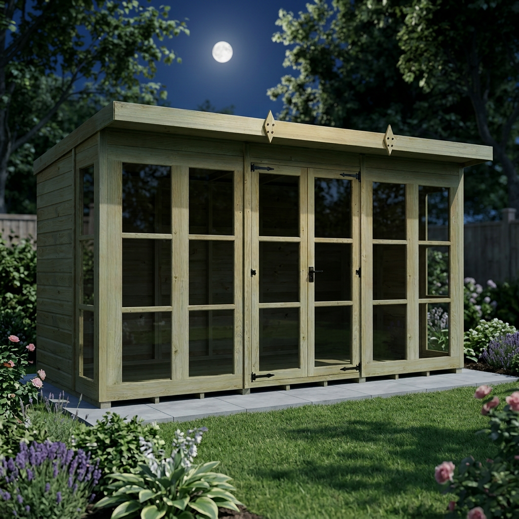 12 x 6 Georgian Window Pent Summer House