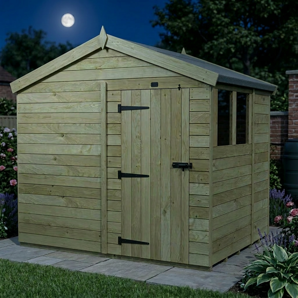 8 x 6 Apex Shed (Single Door, With Windows)
