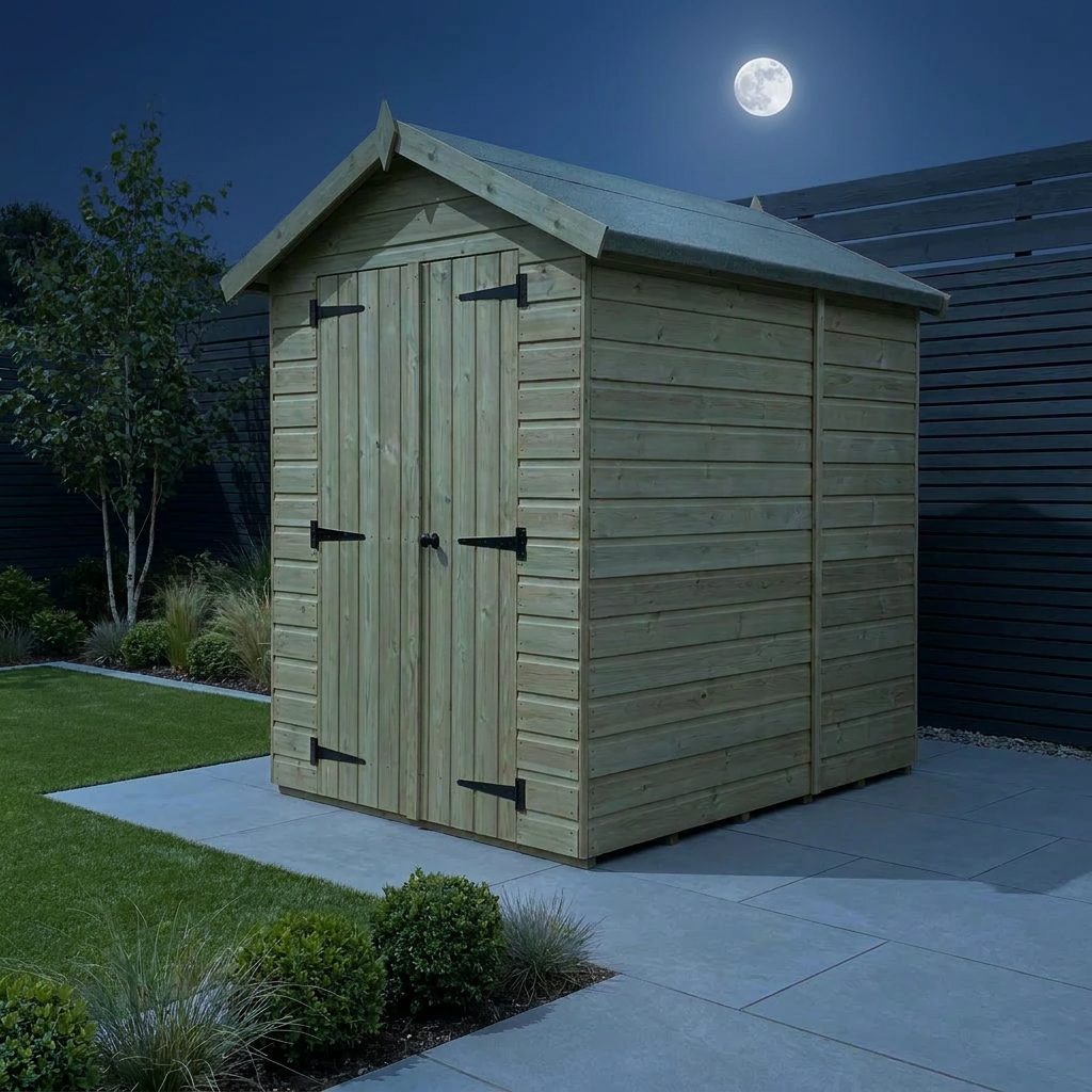 6 x 8 Apex Shed (Double Door, No Windows)