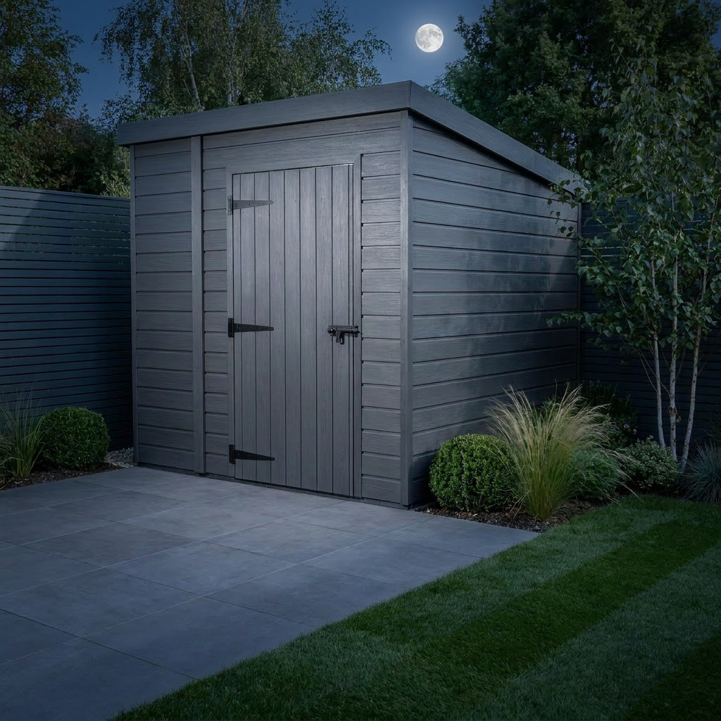 7x4 Pent Composite Shed (Single Door, No Windows)