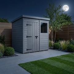 6x5 Pent Composite Shed (Single Door, With Windows)