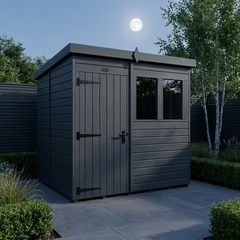 7x5 Pent Composite Shed (Single Door, With Windows)