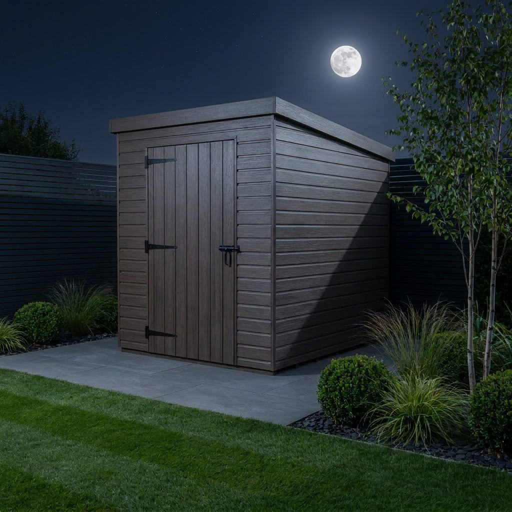 4x6 Pent Composite Shed (Single Door, No Windows)