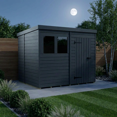 8x6 Pent Composite Shed (Single Door, With Windows)
