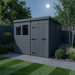 8x8 Pent Composite Shed (Single Door, With Windows)