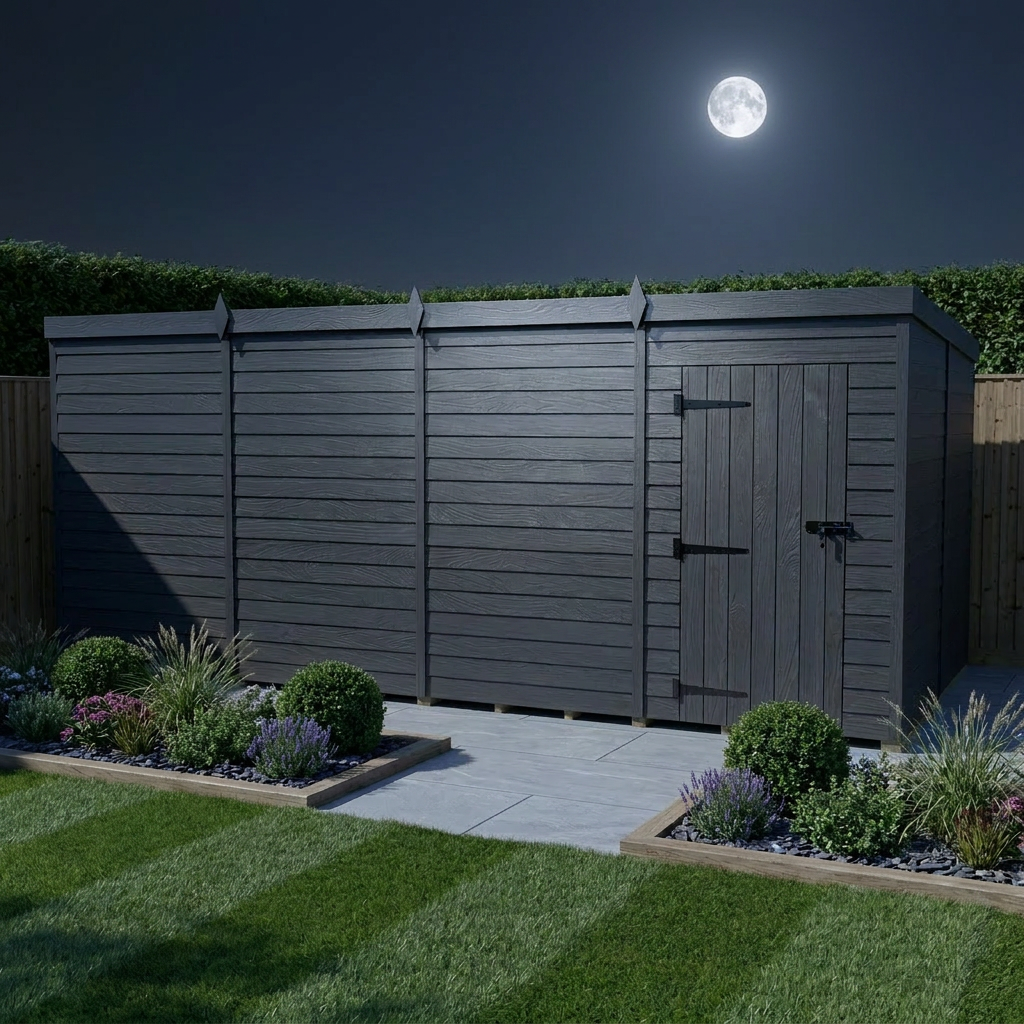 16x8 Pent Composite Shed (Single Door, No Windows)