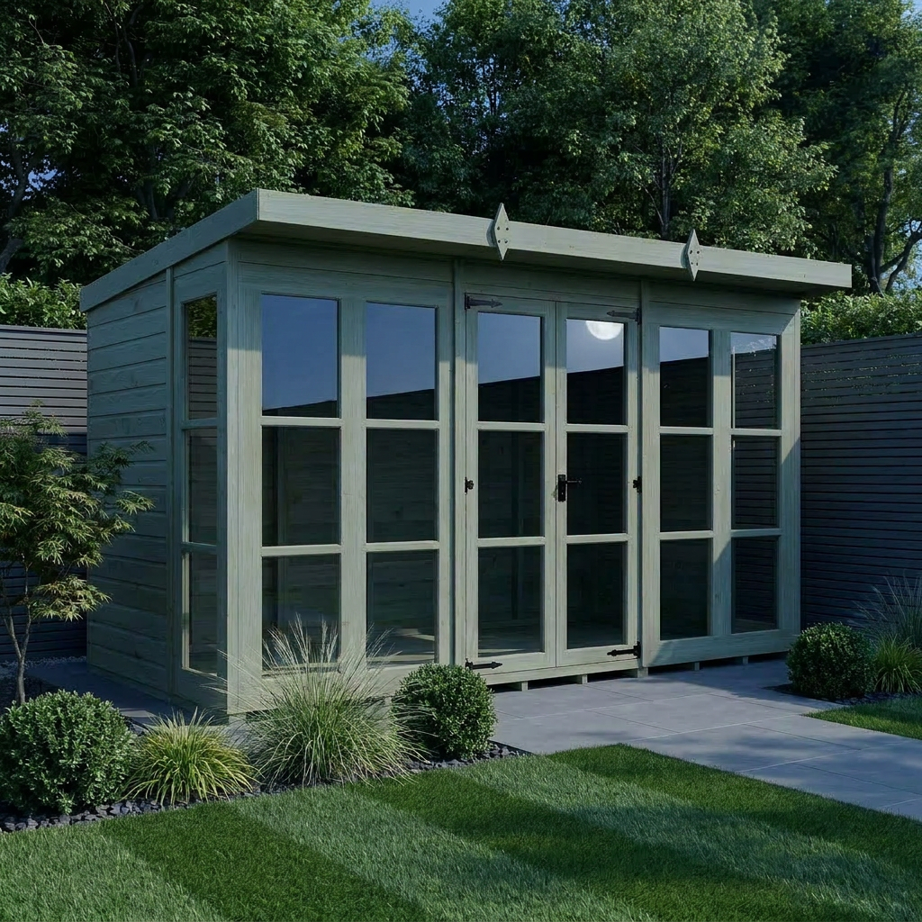 12 x 6 Georgian Window Pent Summer House