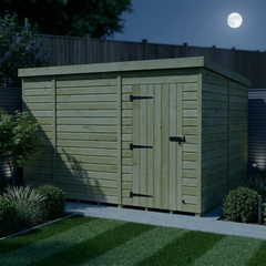 10 x 8 Pent Shed (Single Door, No Windows)