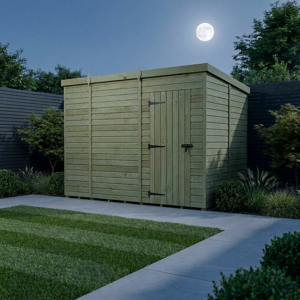10 x 6 Pent Shed (Single Door, No Windows)