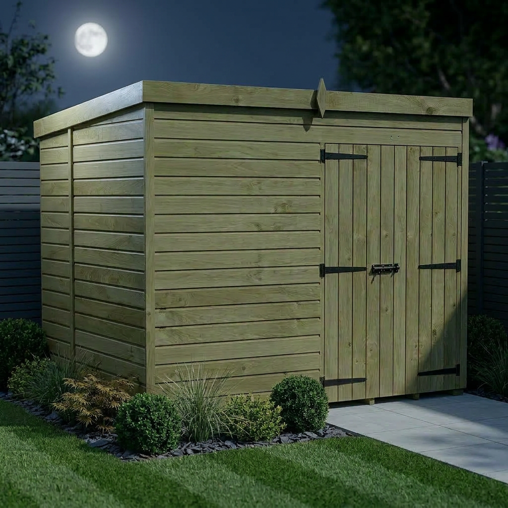 8 x 6 Pent Shed (Double Door, No Windows)