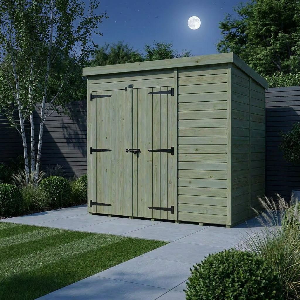 7 x 5 Pent Shed (Double Door, No Windows)