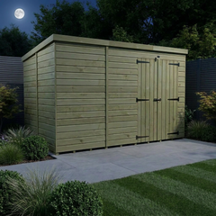 12 x 6 Pent Shed (Double Door, No Windows)