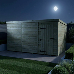 12 x 8 Pent Shed (Single Door, No Windows)