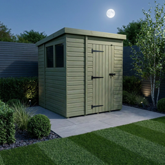 7 x 7 Pent Shed (Single Door, With Windows)