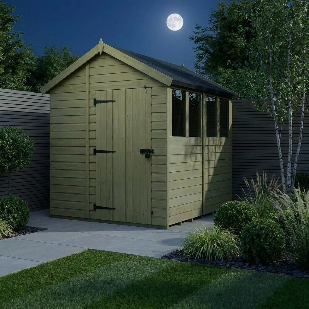 6 x 8 Apex Shed (Single Door, With Windows)