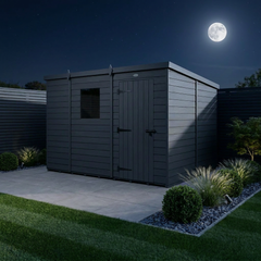 9x8 Pent Composite Shed (Single Door, With Windows)