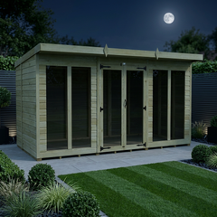 12 x 6 Pent Summer House (Full Height Window)