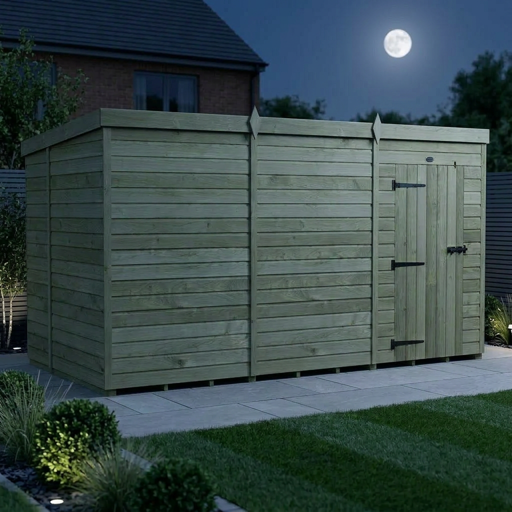 12 x 6 Pent Shed (Single Door, No Windows)