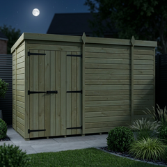 10 x 5 Pent Shed (Double Door, No Windows)