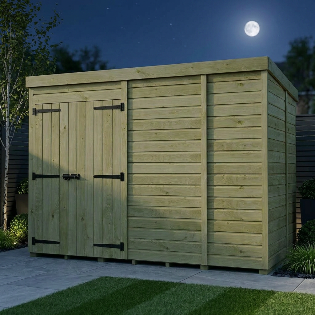 9 x 5 Pent Shed (Double Door, No Windows)
