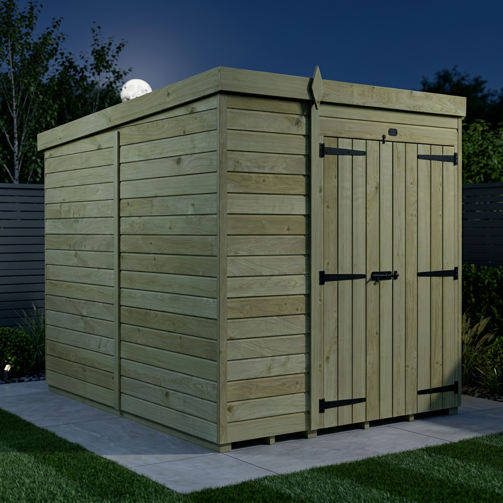 6 x 7 Pent Shed (Double Door, No Windows)