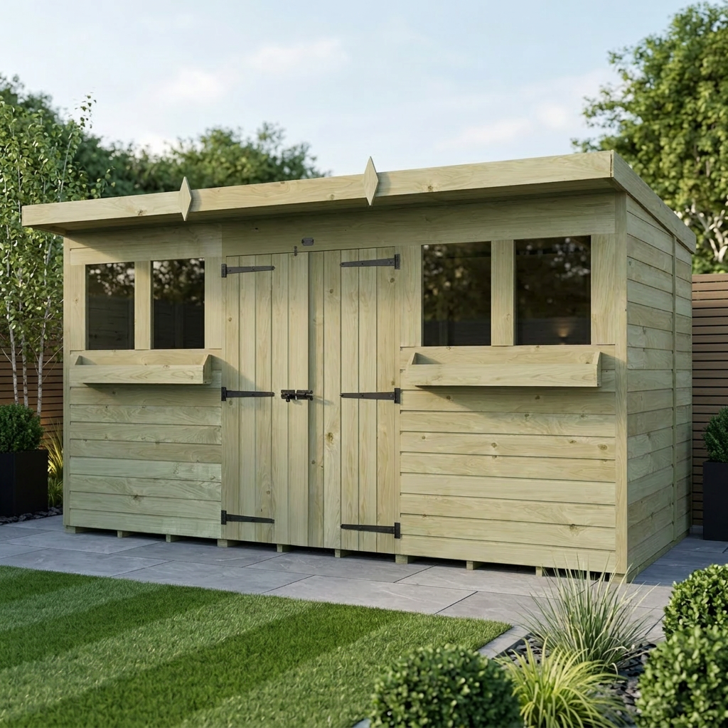 12 x 8 Pent Summer Shed