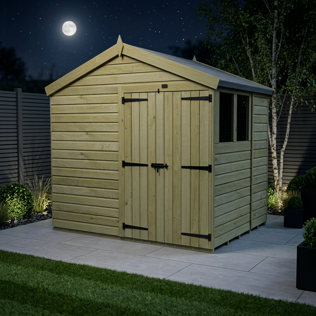 6 x 8 Apex Shed (Double Door, With Windows)