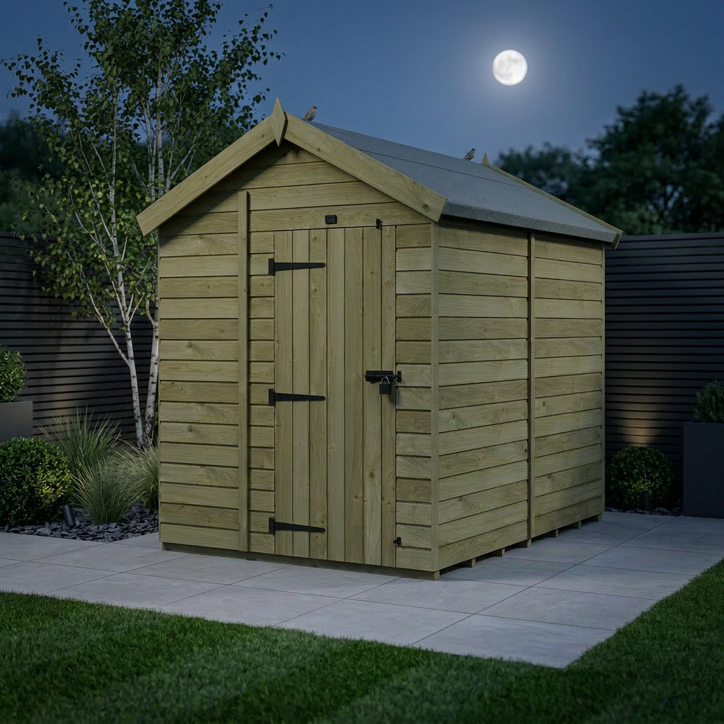 6 x 8 Apex Shed (Single Door, No Windows)