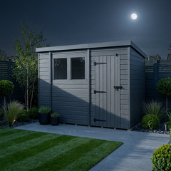 10x4 Pent Composite Shed (Single Door, With Windows)