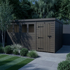 12x8 Pent Composite Shed (Single Door, With Windows)