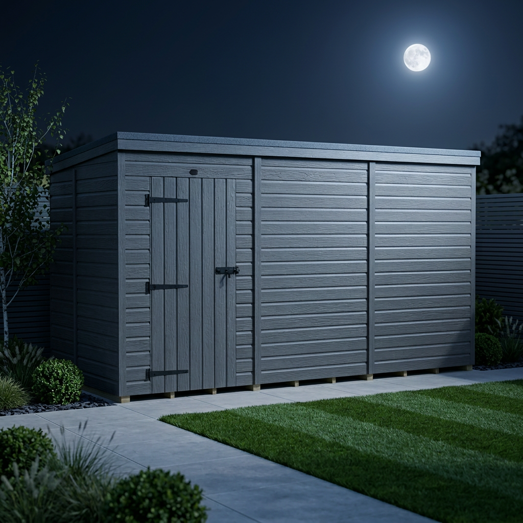 12x5 Pent Composite Shed (Single Door, No Windows)