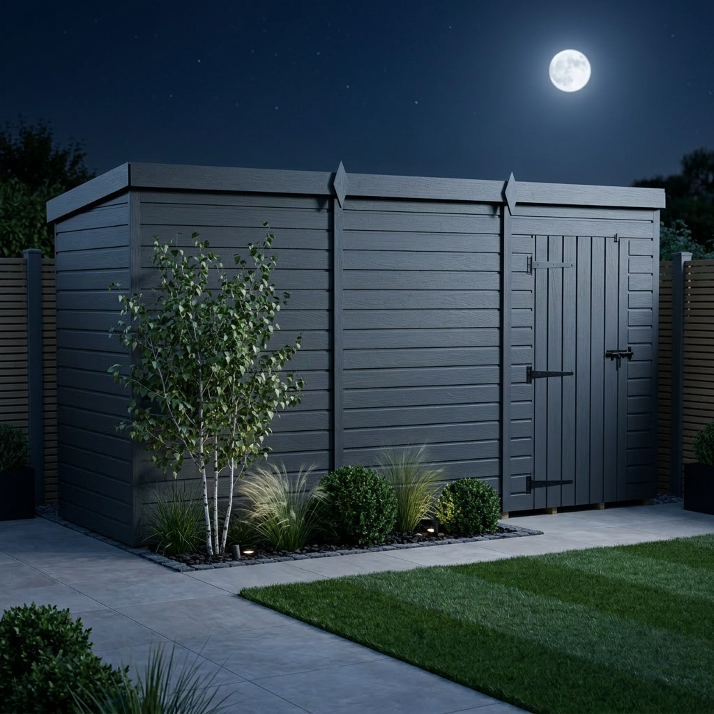 12x4 Pent Composite Shed (Single Door, No Windows)