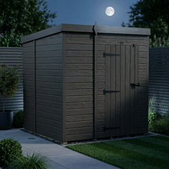 6x6 Pent Composite Shed (Single Door, No Windows)