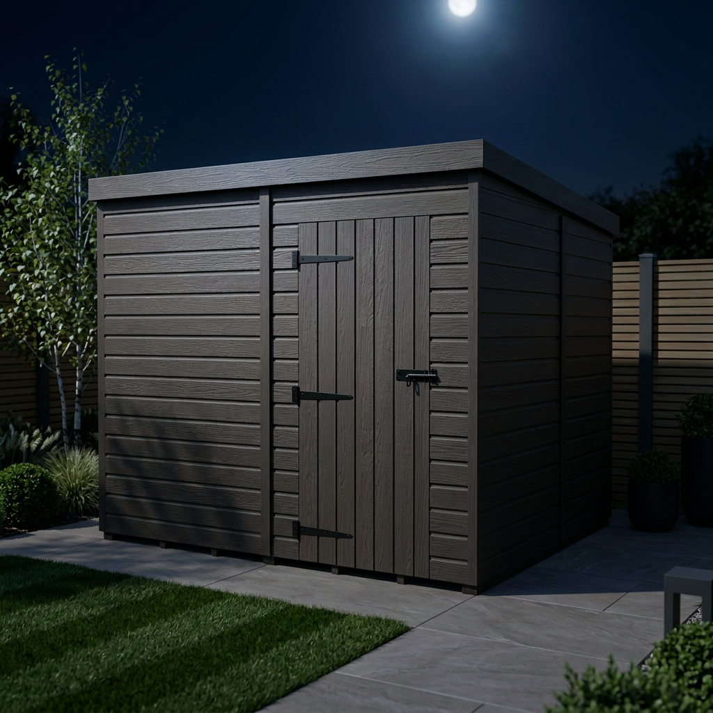8x8 Pent Composite Shed (Single Door, No Windows)