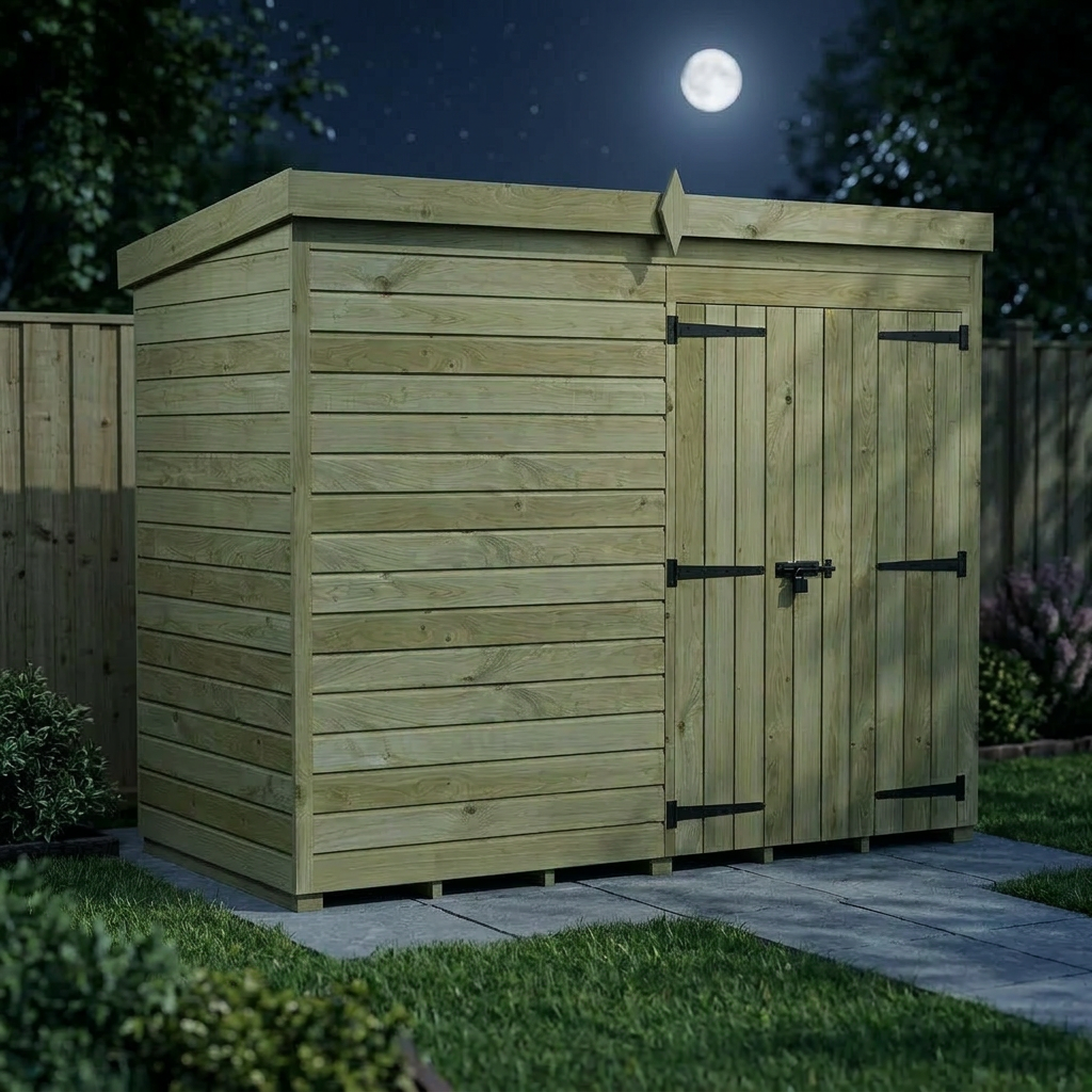 8 x 4 Pent Shed (Double Door, No Windows)