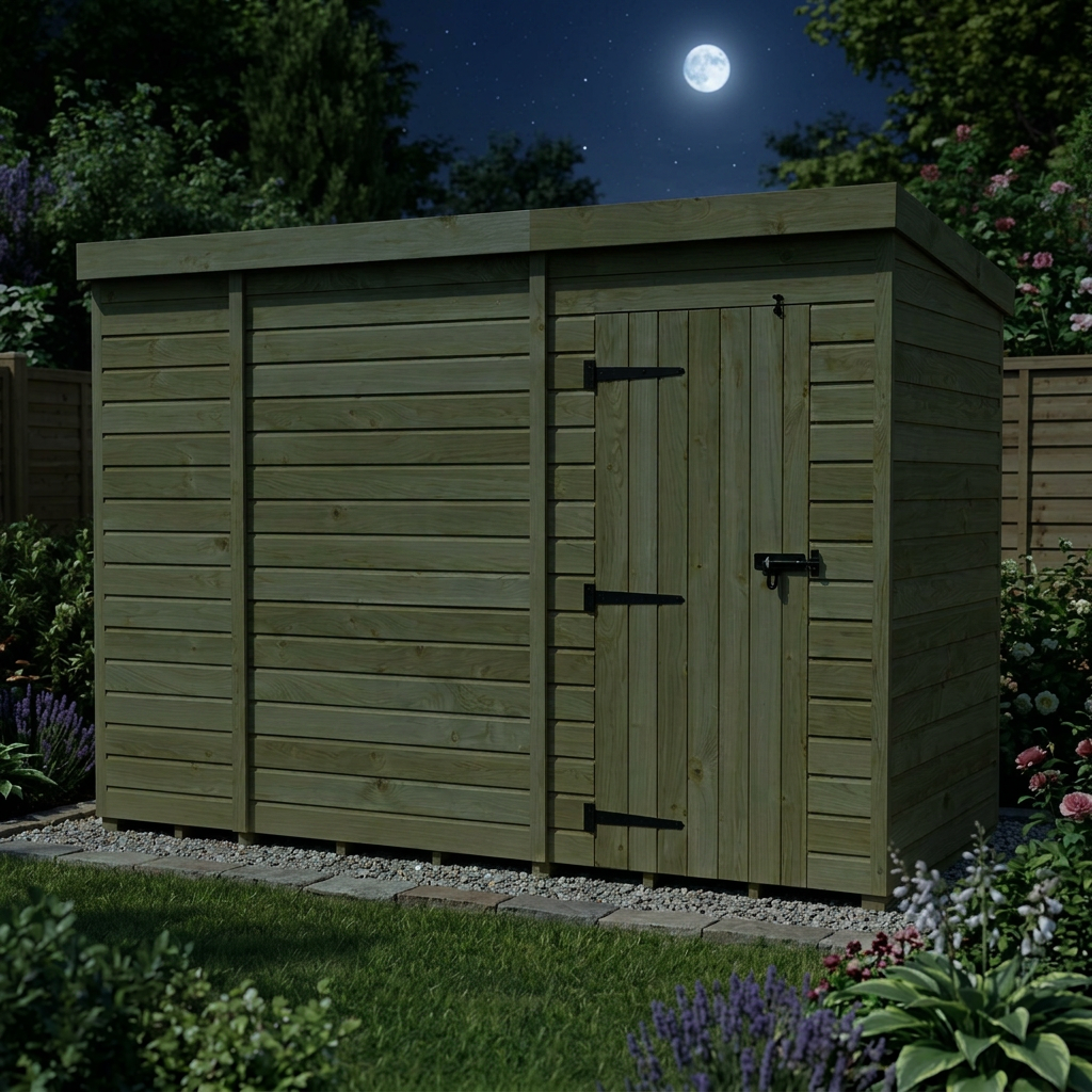 10 x 4 Pent Shed (Single Door, No Windows)