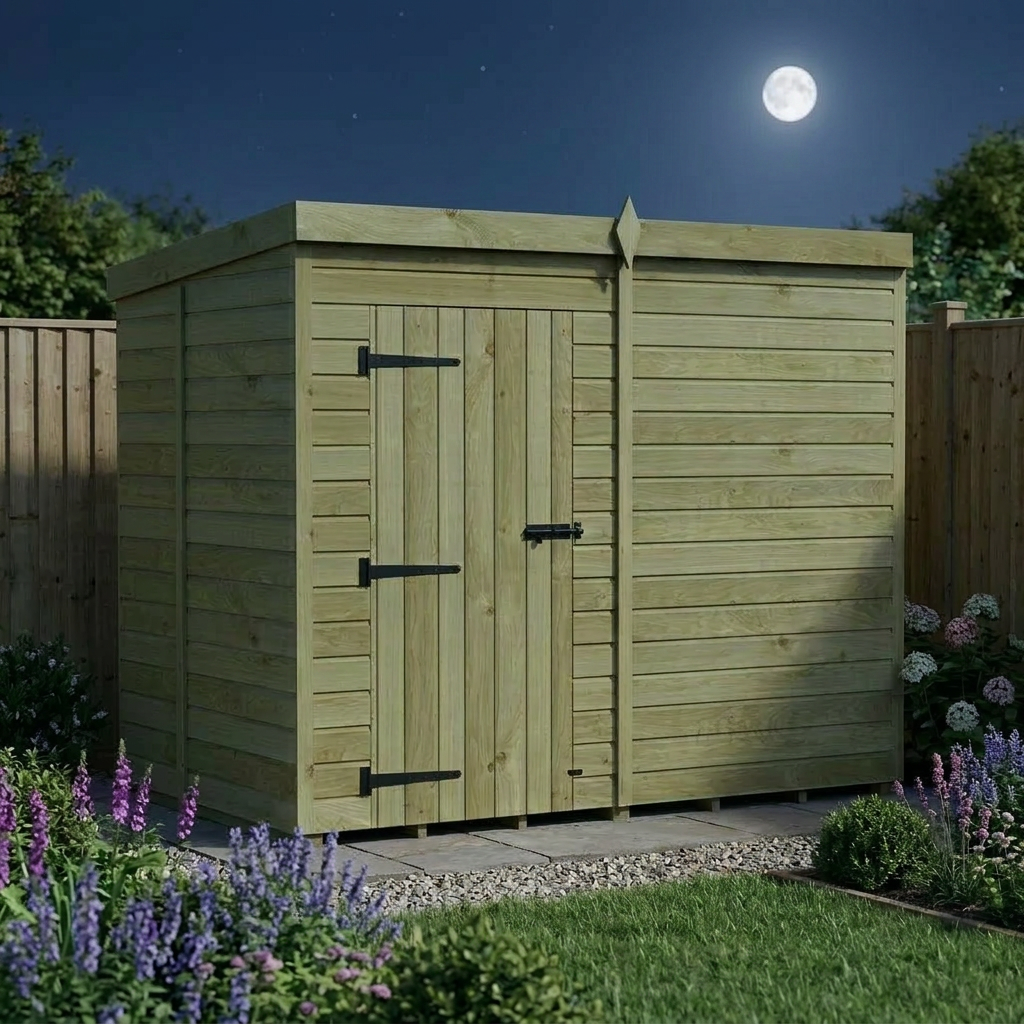 8 x 5 Pent Shed (Single Door, No Windows)