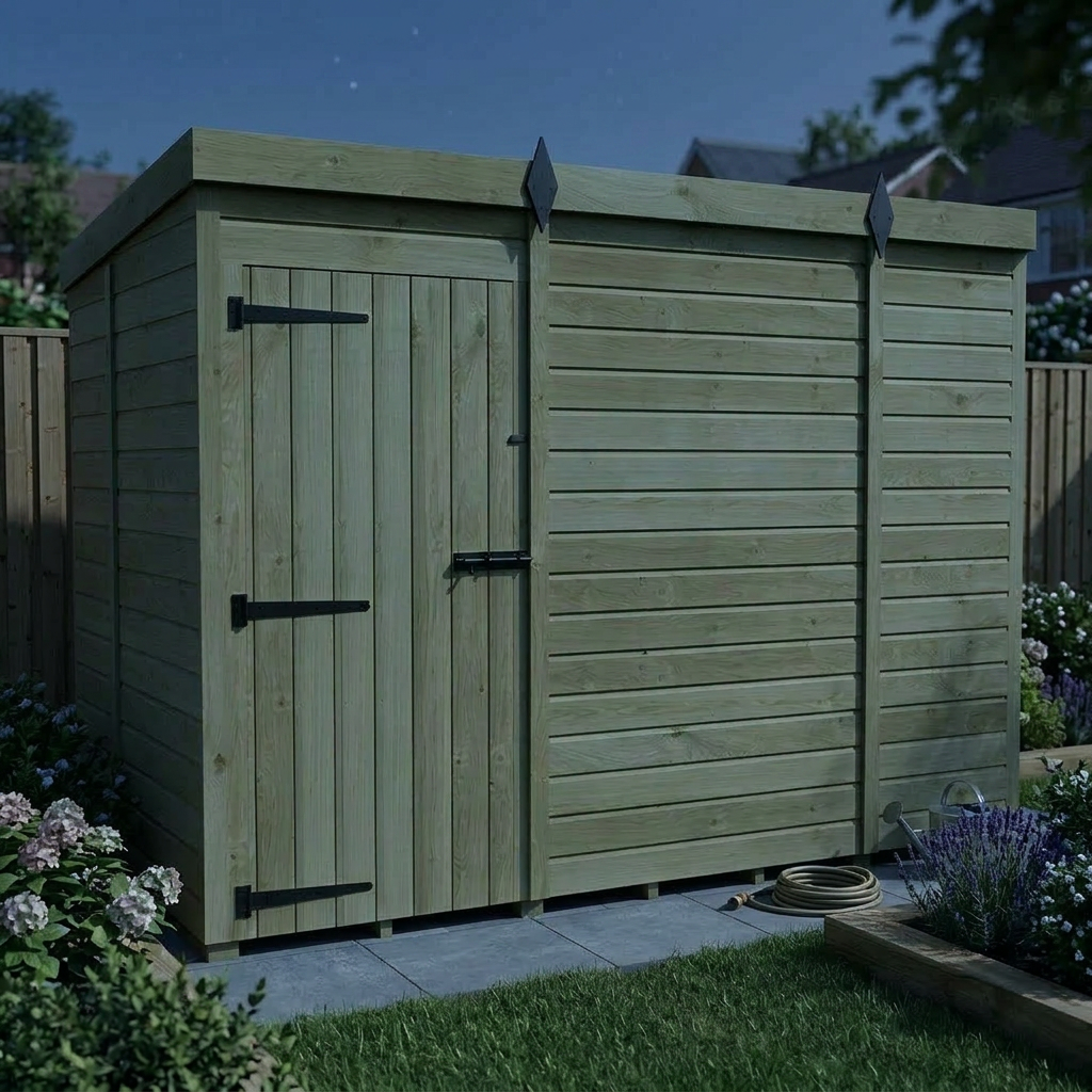 9 x 5 Pent Shed (Single Door, No Windows)