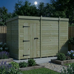 10 x 5 Pent Shed (Single Door, No Windows)